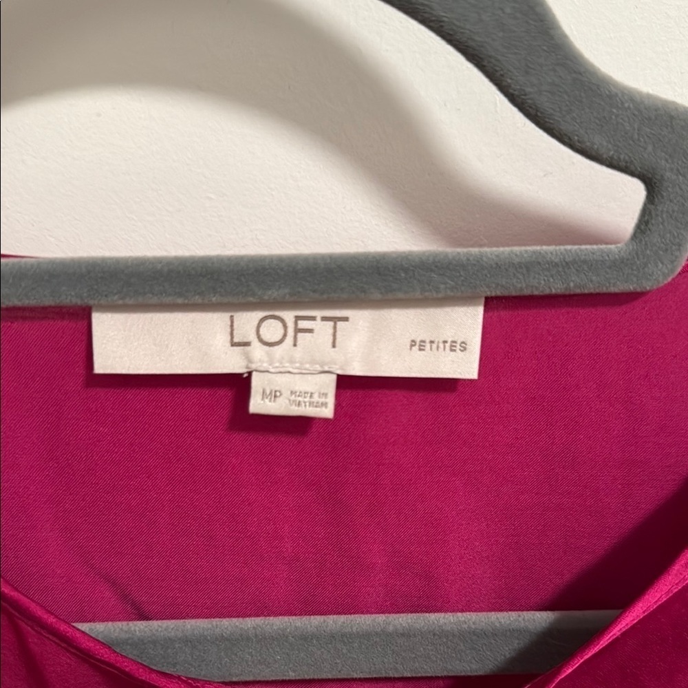 NWOT - LOFT Pink Embellished Long Sleeve Blouse - Medium petite - Picture 2 of 7